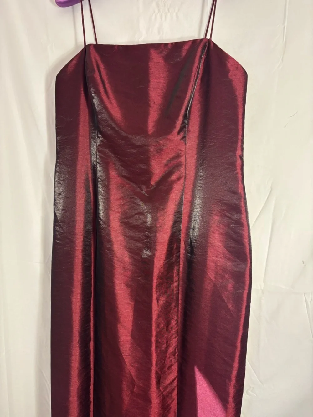 Y2K Wine Red Witchy Vampy Whimsigoth Full Length Formal Prom Dress Size XL - Picture 12 of 16